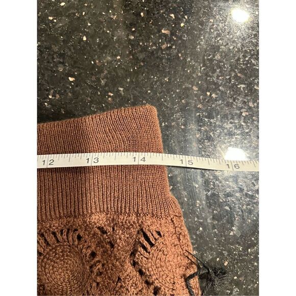 ASTR the label Brown Pull-On Flare-Leg Crochet Pant Beachwear Vacation SZ S NWT - Picture 6 of 6